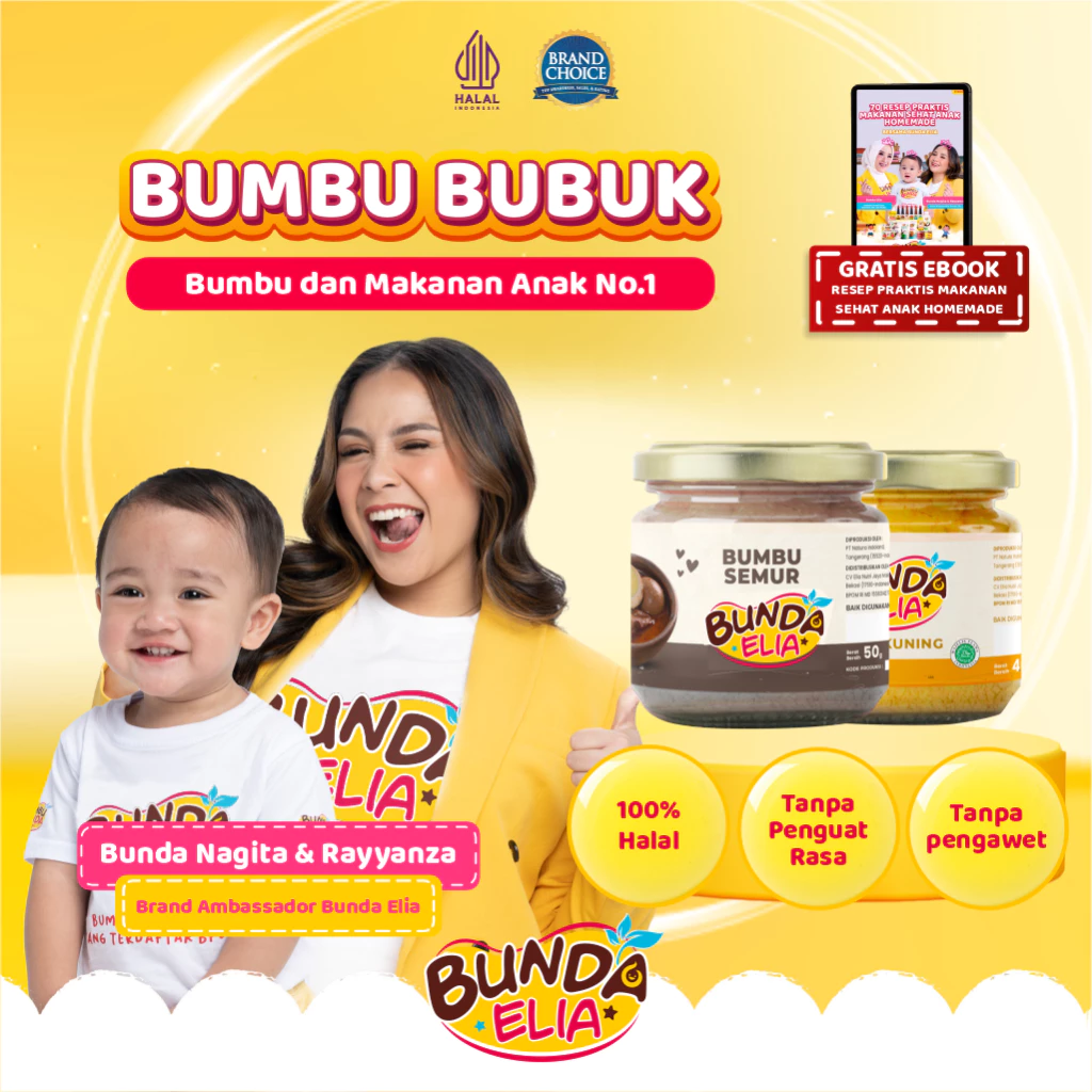 Bumbu Bubuk Bunda Elia BPOM – Bumbu Non MSG, MPASI, Kaldu Bayi