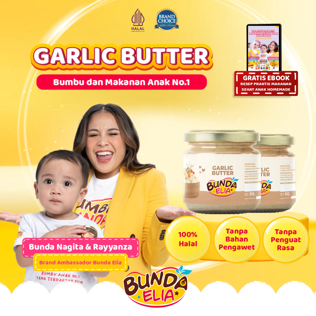 Bumbu Bunda Elia Garlic Butter – BB Booster MPASI, Kaldu Bayi, dan Bumbu Masak Non MSG & Non Pengawet