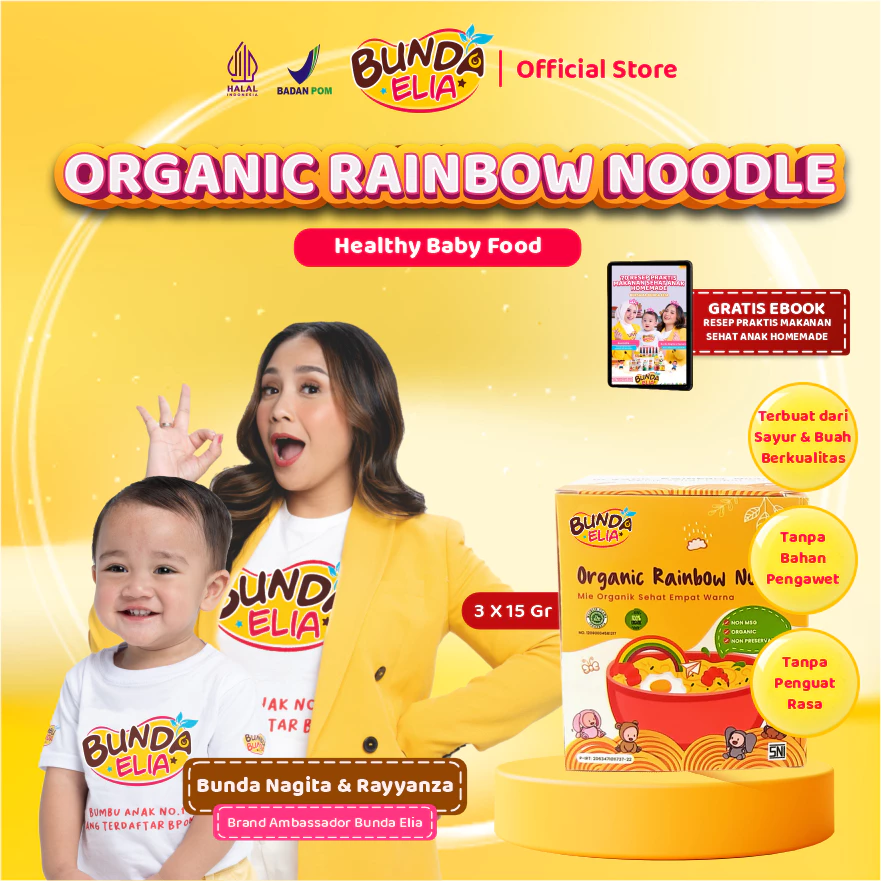 Organic Rainbow Noodle – Mie Organik untuk MPASI, Bayi, dan Anak